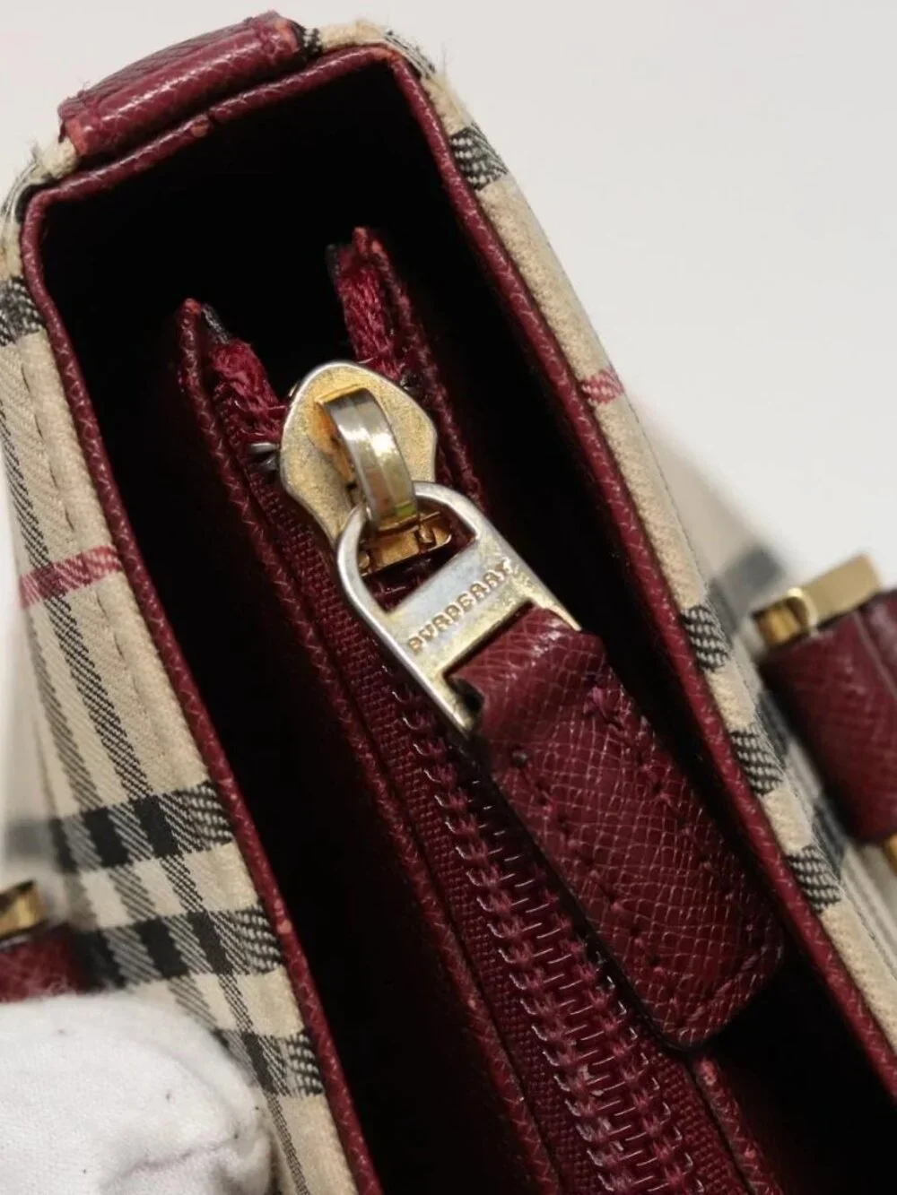 BURBERRY Nova Check Tote Bag Canvas Beige Auth mr278 - Picture 14 of 16